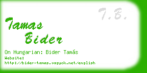 tamas bider business card